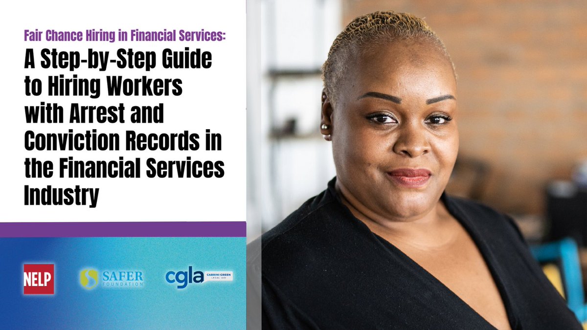 NelpNews's tweet photo. In a multi-year collaboration w/@CGLA &amp; @SaferFoundation, we released a fair chance hiring toolkit to help guide financial services employers toward opening their hiring to job applicants with arrest &amp; conviction records (while complying w/ fed’l law): https://t.co/fwbjp6zl37 https://t.co/B3aLgPpjQL