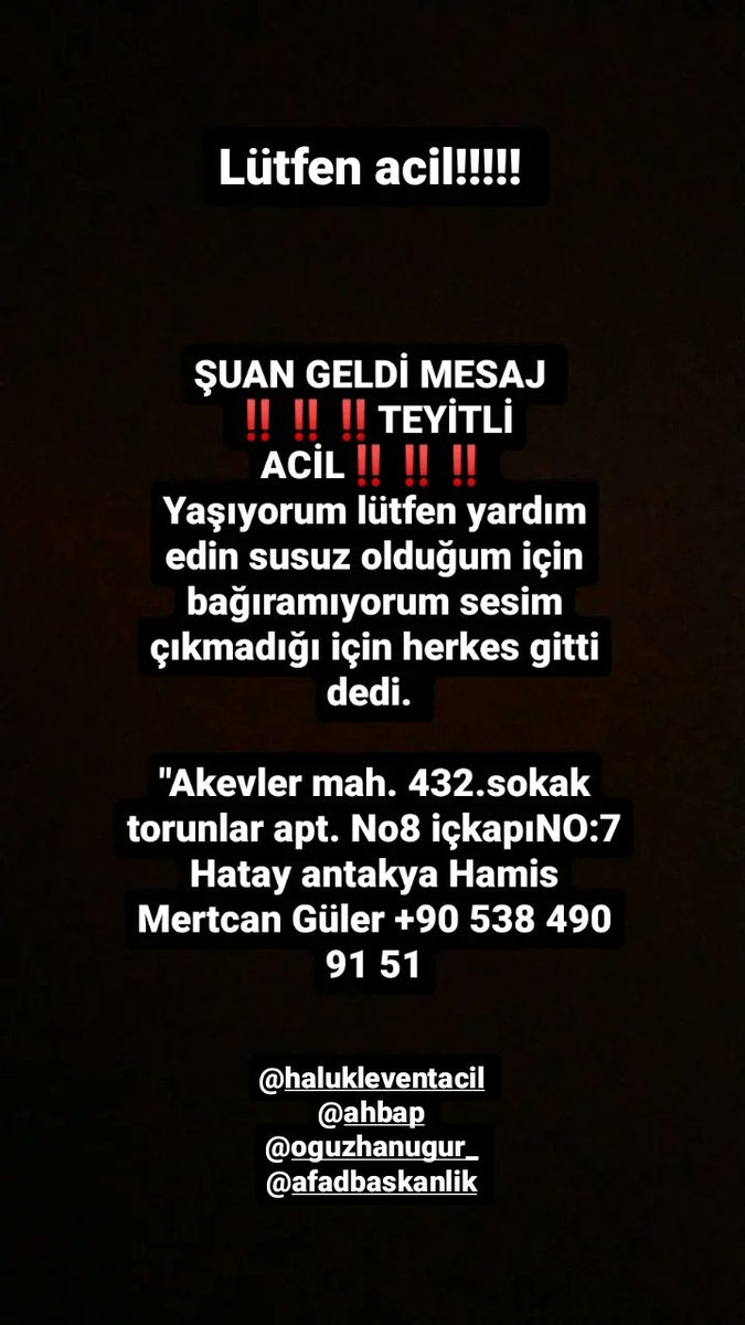 soevinceth's tweet photo. Yalvarırım acil yayın #depremsondakika #tahaduymaz 
@ahbap @BabalaTv @haluklevent https://t.co/NdMB4zg8vj