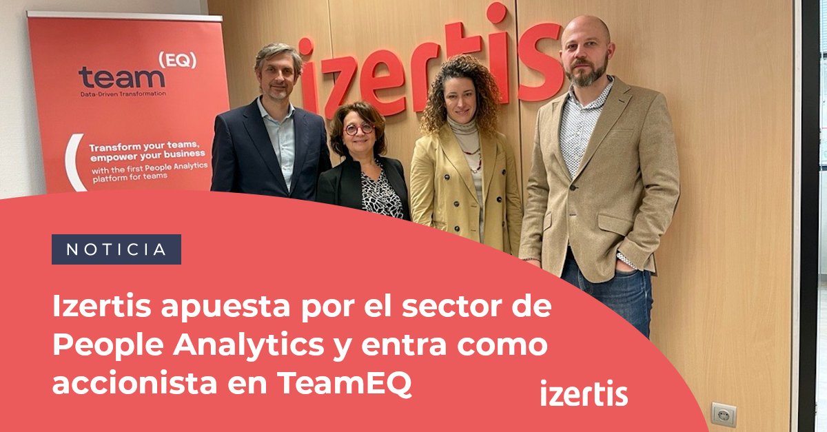 Izertis (@izertis) on Twitter photo 🥳Os contamos hoy que entramos a formar parte de <a href="/team_eqi/">TeamEQ -Data-Driven Transformation</a>, con una participación minoritaria significativa de esta solución de Team Analytics y Team Intelligence basada en modelos #DataDriven.
¡Te lo contamos en esta noticia! izertis.com/es/-/noticias/… 🥳Os contamos hoy que entramos a formar parte de <a href="/team_eqi/">TeamEQ -Data-Driven Transformation</a>, con una participación minoritaria significativa de esta solución de Team Analytics y Team Intelligence basada en modelos #DataDriven.
¡Te lo contamos en esta noticia! izertis.com/es/-/noticias/…