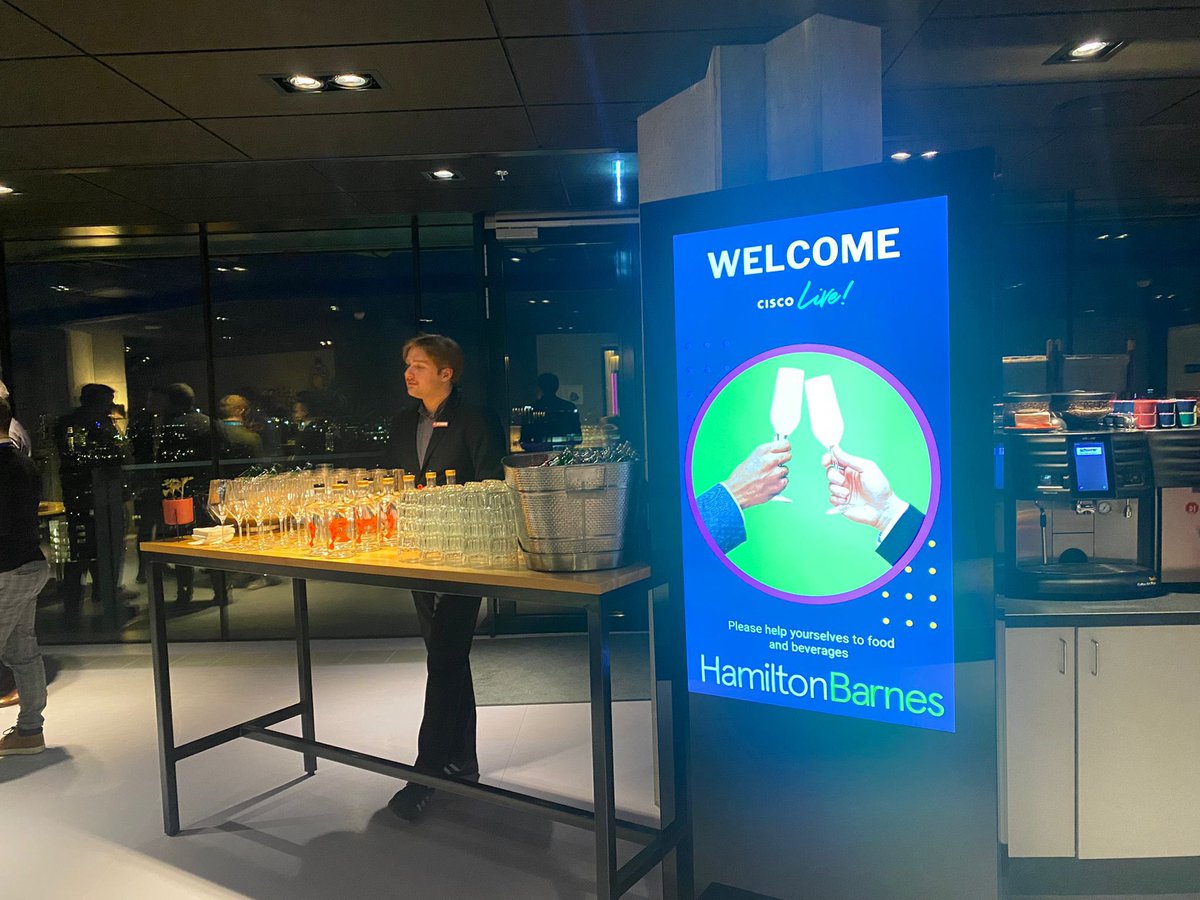 James Dean (@jamesdeanrec) on Twitter photo Great night last night at <a href="/Hamilton_Barnes/">Hamilton Barnes</a> drinks!
Amazing turnout with 60 people coming in to say hi 👋🏻
Still at #CiscoLiveEMEA ?
Drop me a message to organise a meet! Great night last night at <a href="/Hamilton_Barnes/">Hamilton Barnes</a> drinks!
Amazing turnout with 60 people coming in to say hi 👋🏻
Still at #CiscoLiveEMEA ?
Drop me a message to organise a meet!