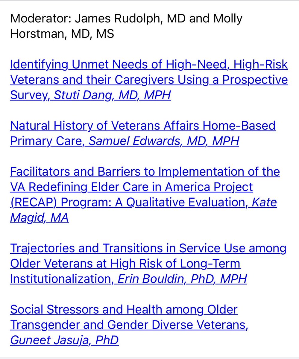 Looking for an 11 am session today at #HSRD23? Join us in rooms Carroll A-B on the third floor for the Long-Term Care &amp; Aging session!