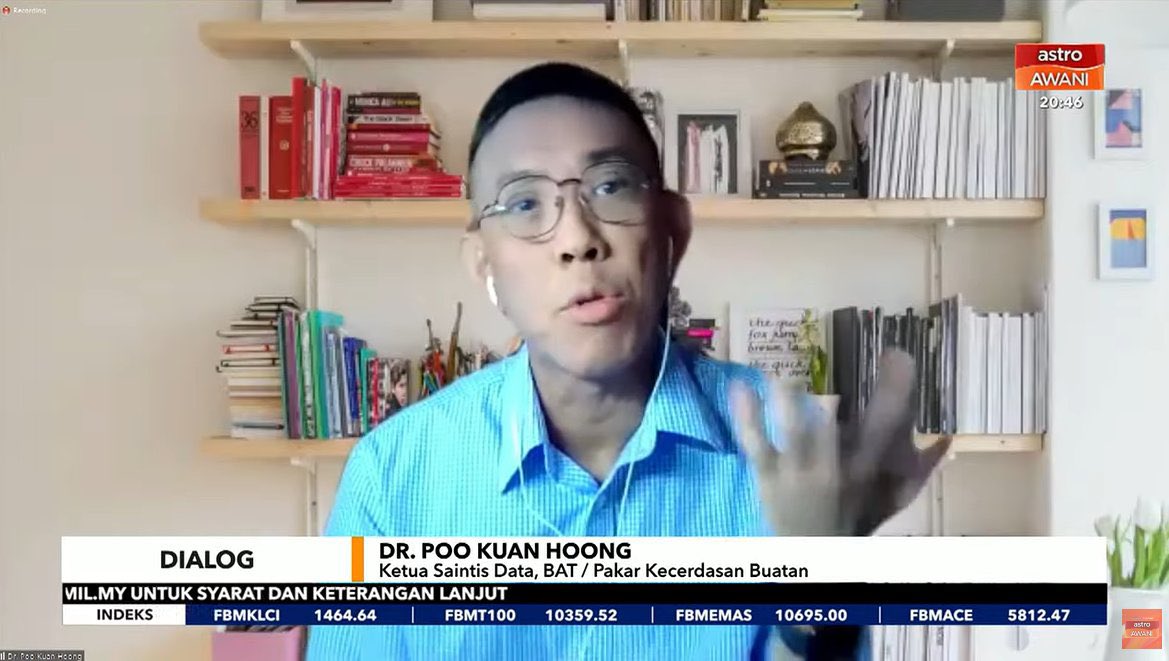 kuanhoong's tweet photo. Watch ”Dialog Tiga Penjuru” where together with 2 other panels, we discussed about the latest hype related to AI and ChatGPT. Program in Malay mixed with English https://t.co/58YdArs3CC #501awani #chatgpt https://t.co/vUX7EFY3y1