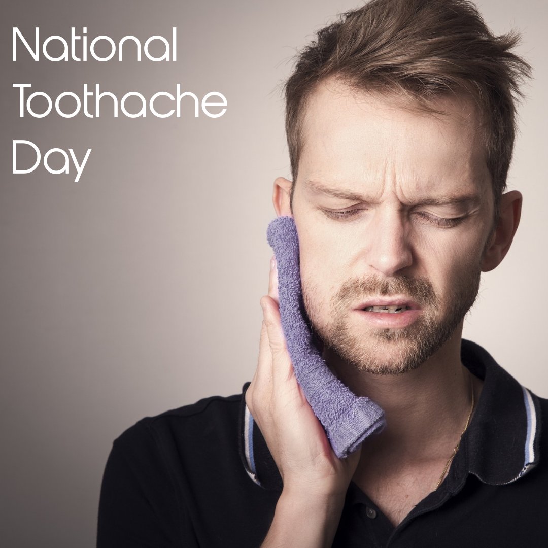 #NationalToothacheDay
It's purpose is to raise awareness of dental issues &amp; promote good oral health to avoid toothache.

The best way to prevent tooth pain is to practice good oral hygiene:
✔️ Brushing 2x a day
✔️ Flossing each night
✔️ Avoiding sugary &amp; acidic food/drinks