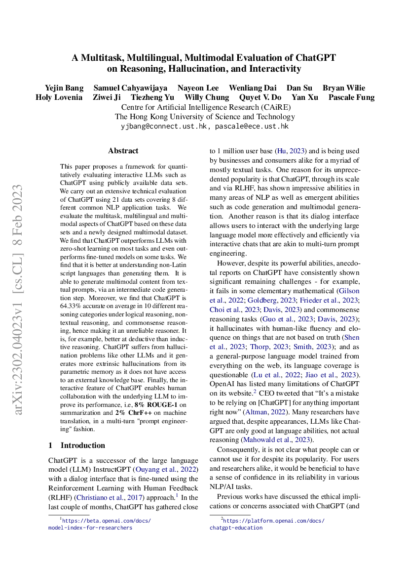 summarizedml's tweet photo. We evaluate ChatGPT, a multi-task, multilingual, multi-modal, and multi-turn interactiveLLM for NLP
📄 https://t.co/rfgFjRGW52 https://t.co/5GZ8dawiyH