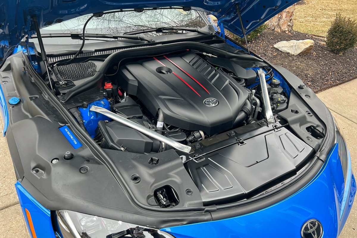 Newson242's tweet photo. #mikejr & #clayton with Ben and his sons, new car #supra #toyota 2021 when the car was made #2023 0 to 60 in six seconds 400 hp only 600 made in this color https://t.co/3NlyUx8E4V