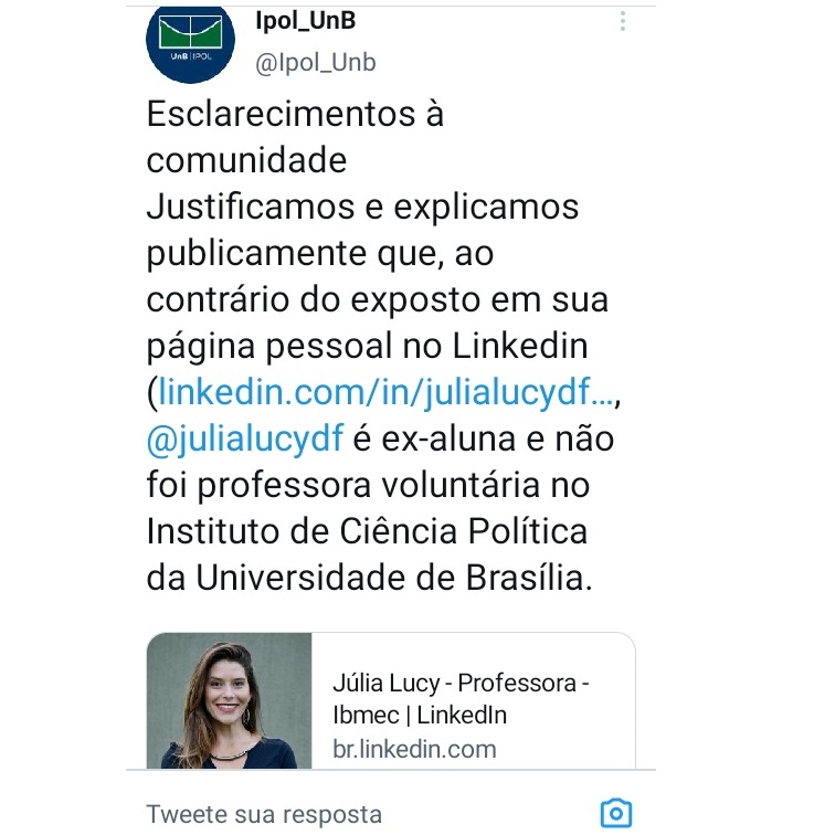 nattfarias's tweet photo. @julialucydf @GugaNoblat A propaganda que nenhuma universidade deseja... olha o nível da ex-aluna! https://t.co/MQQbdfmbo9