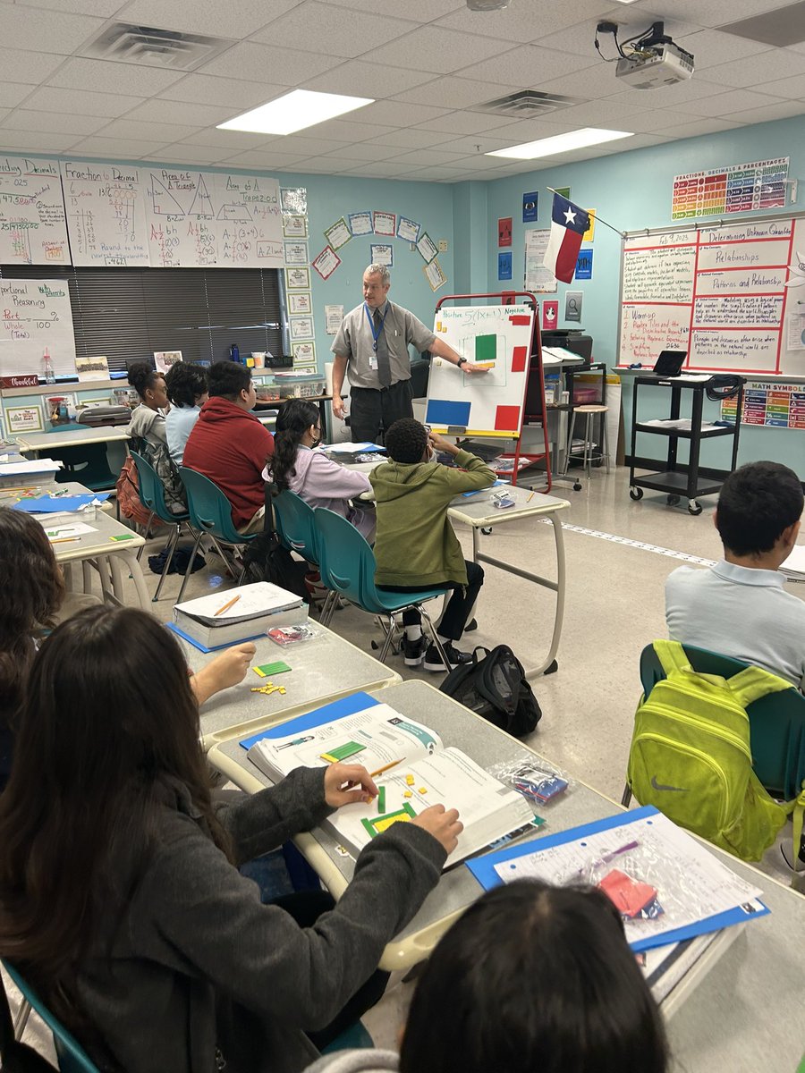 Education_ID's tweet photo. @BillPrestwood modeling distributive property using algebra tiles @HISD_OrtizMS #DeepInTheWork @carnegielearn https://t.co/TMb3u78BEh