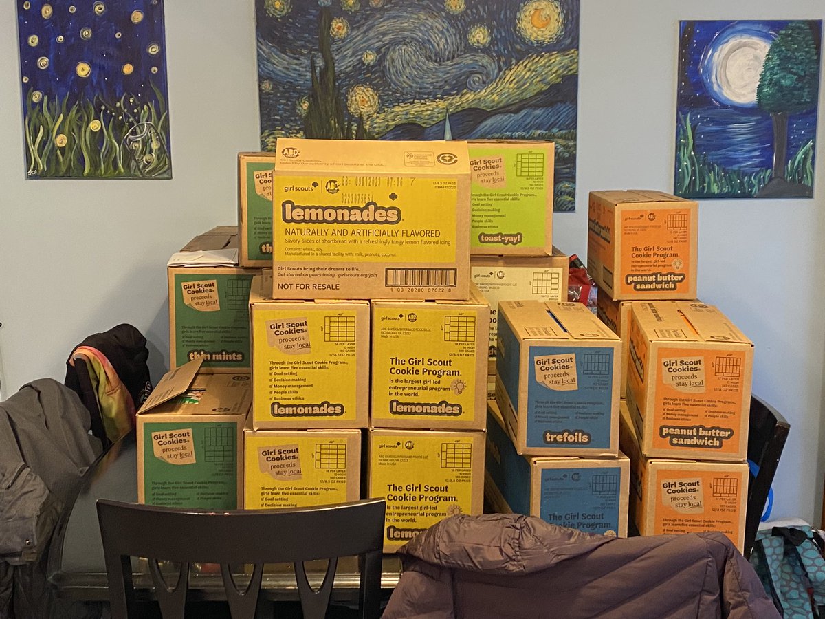 JKthoughts283's tweet photo. Our lives for the next few weeks! #troopmom #coleader Thankful we have a cookie mom in our troop and it isn’t me. #girlmom https://t.co/naw2vQ6syk