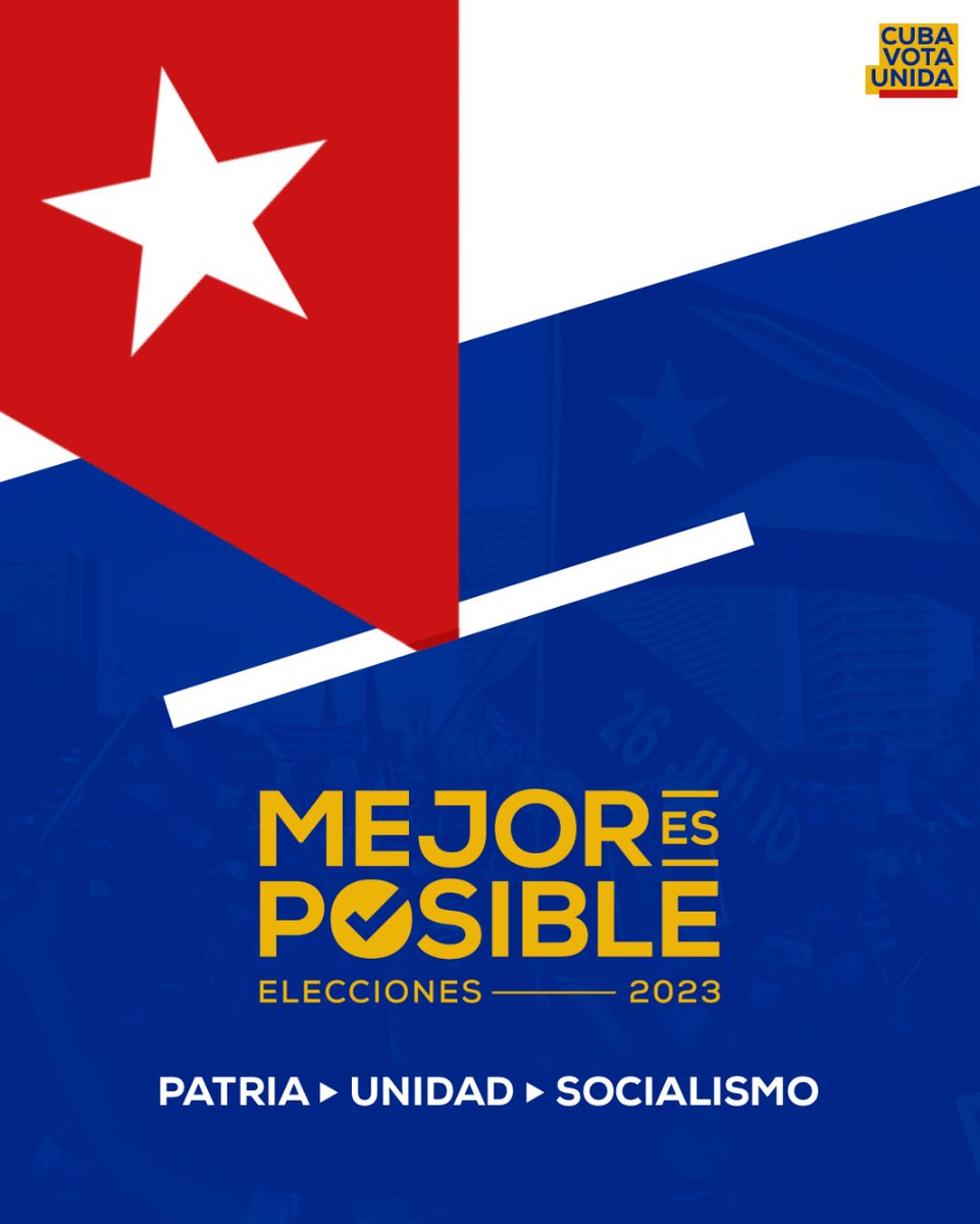 Elecciones 2023, por el voto unido #Cuba porque #MejorEsPosible <a href="/cubacooperaven/">Brigada Médica Cubana en Venezuela</a>  <a href="/AdanVillavicen5/">Adan Villavicencio Guzmán</a> <a href="/altunaga_perez/">Esthet Perez altunaga</a>