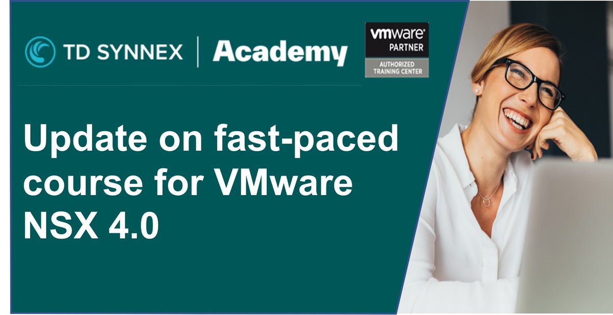 Check out our 5-day #VMware #NSX 4 course which covers the key features and functionality of this latest version of NSX.
academy.tdsynnex.com/uk/training/co…

#LearntoSucceed
<a href="/VMwareEducation/">VMware Learning</a>
<a href="/VMware_Partners/">VMware Partner Connect</a>
<a href="/MyVMUG/">VMware User Group</a>