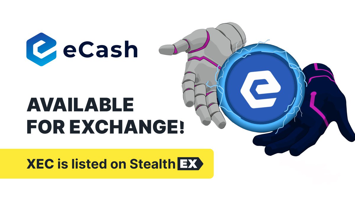 StealthEX_io's tweet image. Join the #Web3 era and develope #DeFi with #XEC 

@eCashOfficial is a #cryptocurrency that’s designed to be used as electronic cash 💵

Swap $XEC on StealthEX effortlessly 💎
- 700+ assets
- no limits
- no registration
- cross-chain friendly
🔽
stealthex.io/?to=xec