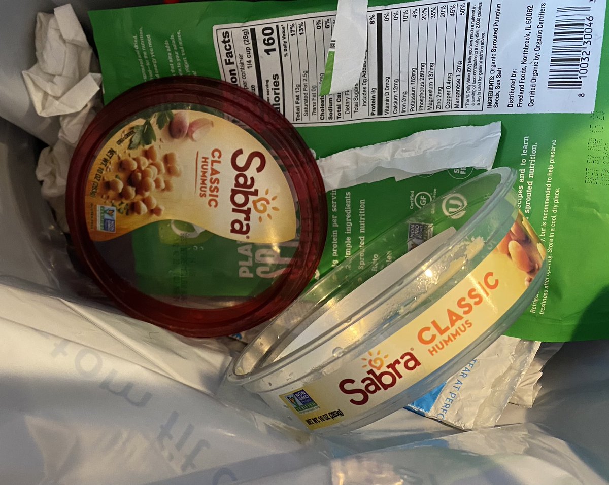 BeyondPlastAct's tweet image. Was on the road last week &amp;amp; bought some @Sabra hummus for lunch.  Yummy, but the resulting #plasticpollution quickly reminded us why we make our own hummus at home.  Just another example of a company that needs to #RethinkPackaging and another reason why #EPR is needed.