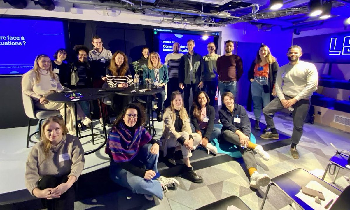 First 2023 improv workshop done! To help designers thrive at work and manage conflicts gracefully ✨

We had such a great group yesterday, lots of energy and laughs. Def. my fav event to organise! 🙌 <a href="/MarineAubert/">Marine Aubert - Le Lagadec</a> <a href="/manzovince_/">Vincent Manzoni</a> 

Tks <a href="/hexux_paris/">Hexagon UX Paris</a> and <a href="/doctolib/">Doctolib</a> for hosting us!