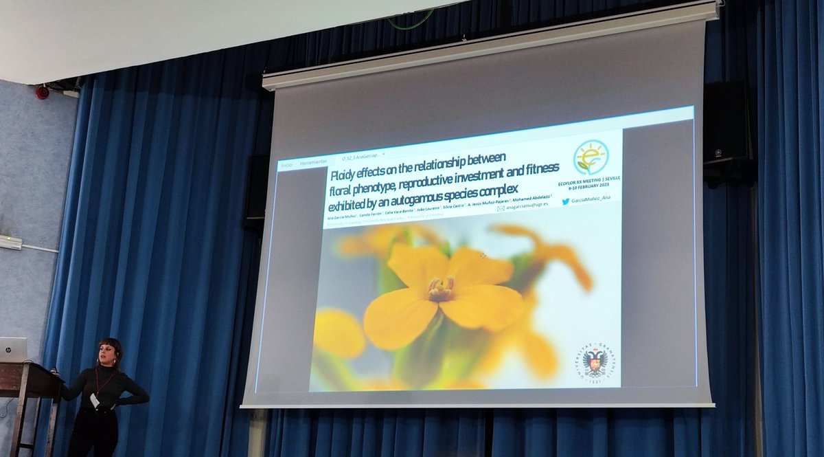 mabdelaziz_moha's tweet photo. Ana giving it all at #ECOFLOR2023 in Seville. She did very well with her first thesis chapter! @GarciaMunoz_Ana @Camilo_Ferron @MunozPajaresAJ @jardindelsonido @carlos_olmcast @ceeltii @L_Matias_ https://t.co/ddph7UiFnK