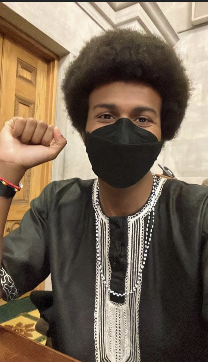 We literally just got on the State House floor and already a white supremacist has attacked my wearing of my Dashiki. Resistance and subversion to the status quo ought to make some people uncomfortable. Thank you to every Black Ancestor who made this opportunity possible!