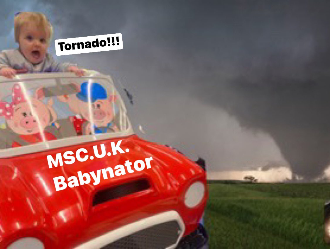 Start em off young I say !
My granddaughter, Ally , aka tornado Ally , is in for some fun times with her Nan 😂 .<a href="/ReedTimmerAccu/">Reed Timmer (parody)</a> , she will will never stop chasing , neither will! 😂