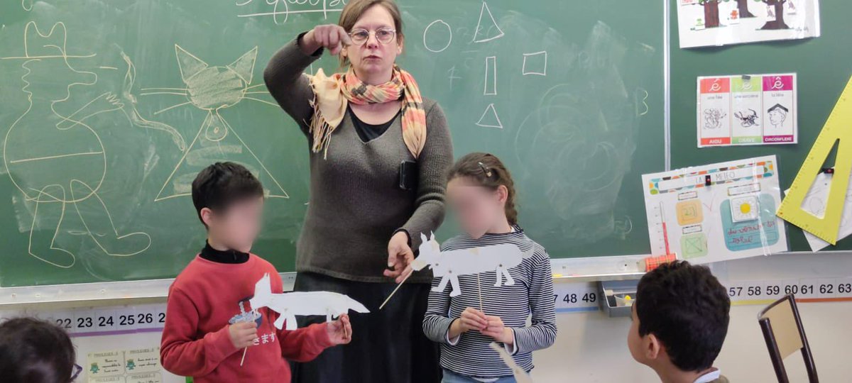 📢 Première session du projet marionnette avec Charlotte et Mathilde de la Cie L'Arc Électrique à l’école des Cabrières et Saint-Martin à #Mougins 👍🏻
