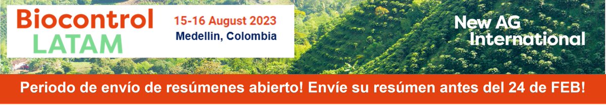 NewAgIntl's tweet photo. ¡Envíe su resumen para formar parte de la lista de ponentes de Biocontrol LATAM 2023  (15-16 agosto 2023)! Fecha límite de envío: 24 de Febrero de 2023

Fecha límite de envío: 24 de Febrero de 2023

Envía Propuesta / Más Info: https://t.co/Xv0xDGOPDm 

#BiocontrolLatam https://t.co/iDWOAWMHZO
