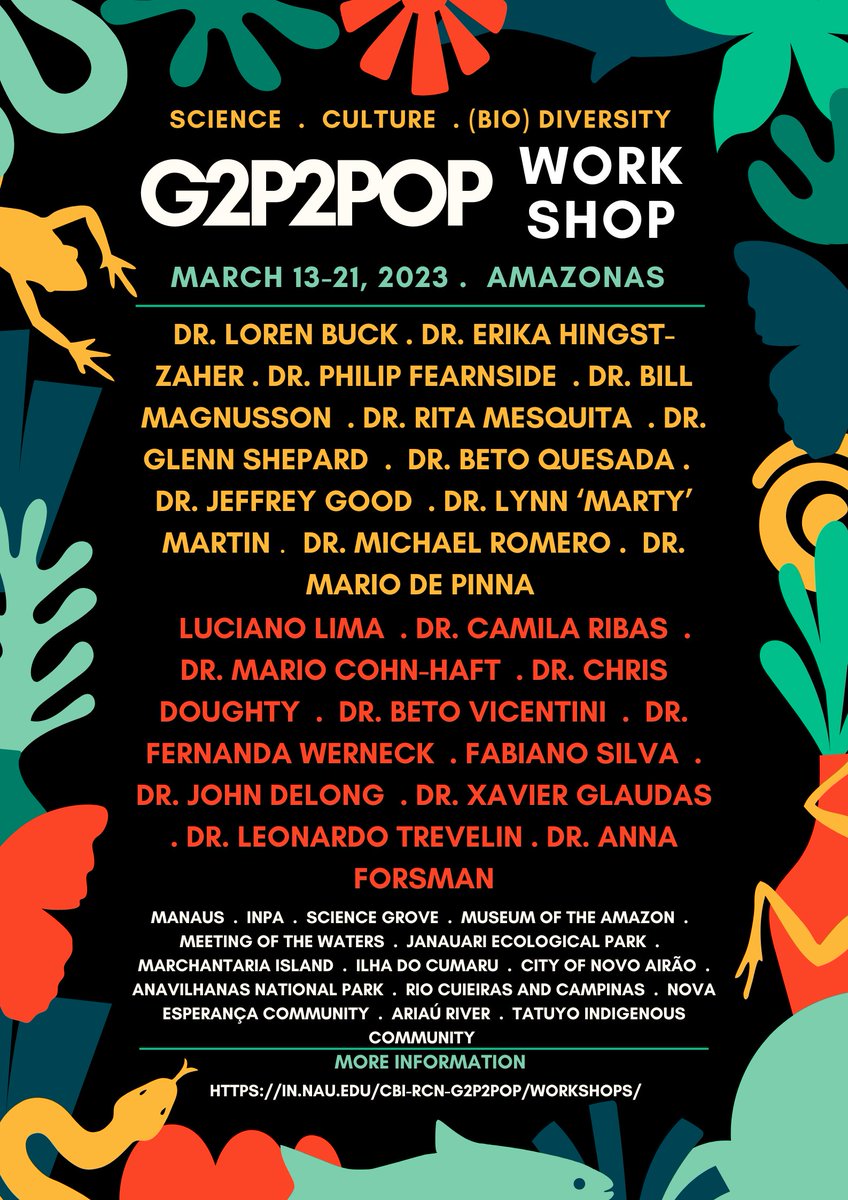 Our lineup is on!
Check out the speakers and planned itinerary for our workshop in the Amazon: