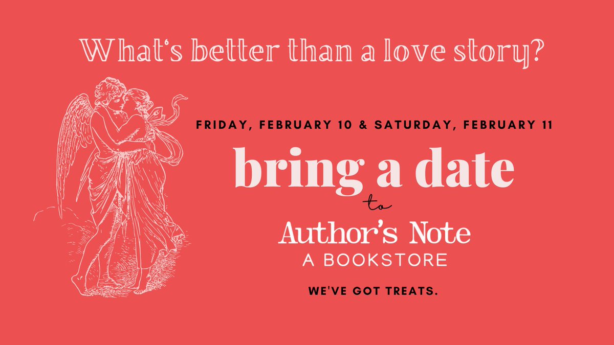 Is there anything more romantic than a bookstore date? Bring someone to Author's Note this weekend on Friday or Saturday and you'll get a special chocolate treat at checkout. 💞🍫