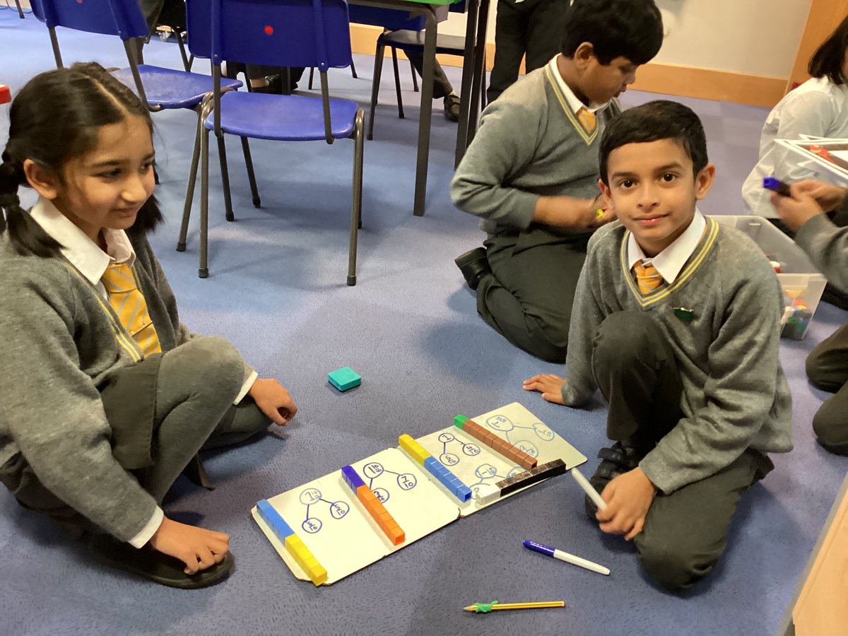 StainesPrepYr3's tweet photo. In Maths this week, #StainesPrepYear3 have been exploring tenths. We used the cubes to represent as many different ways as we could find to represent tenths up to a whole. https://t.co/2SWmQuKUmp
