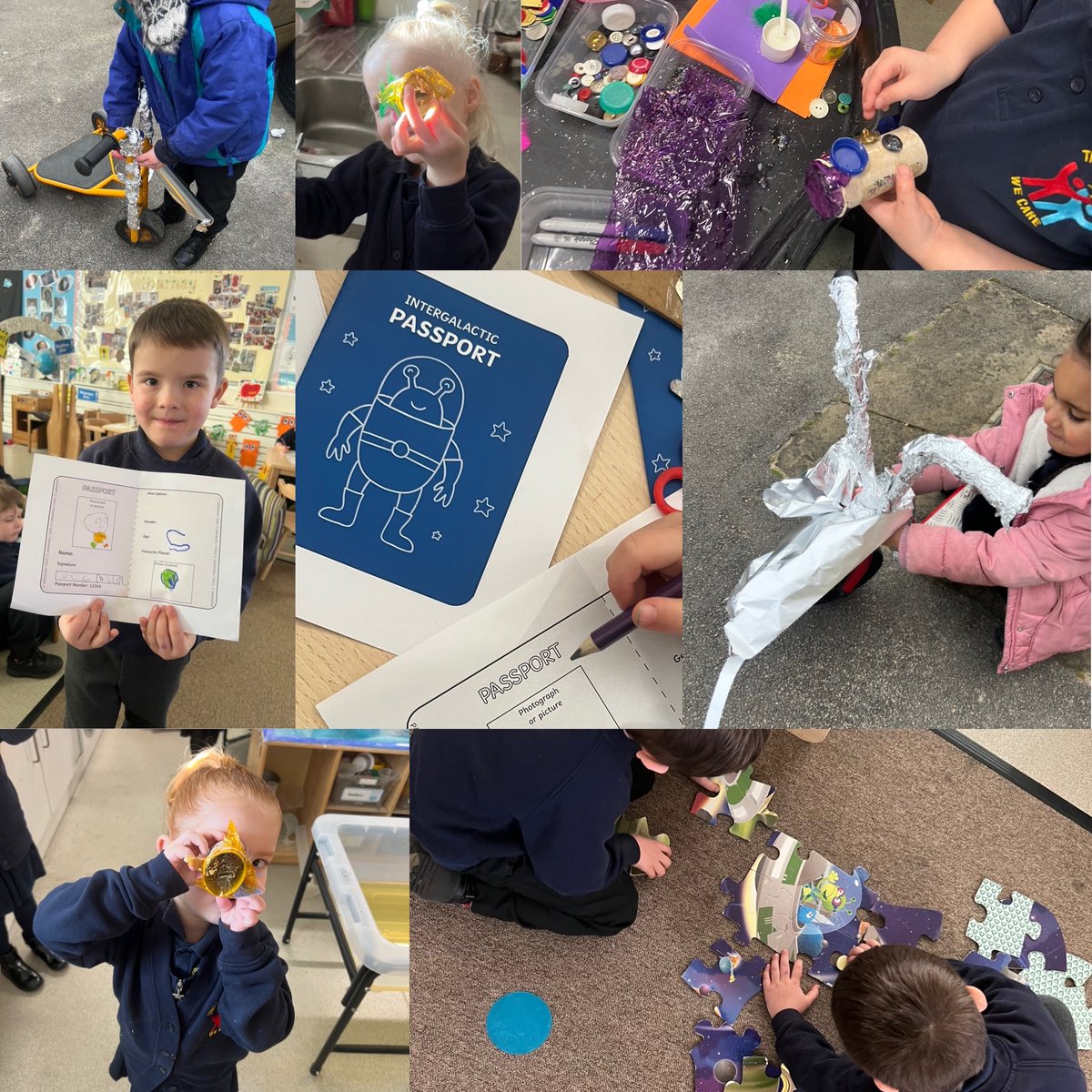 ThorpeBradford's tweet photo. Over the past week, there has been lots of imaginative and creative play in our Reception classroom. The children even got to make their own space buggy. It’s been a BLAST! Miss Bottomley ☺️ #spacetopic #scienceeyfs #eyfs #AIM https://t.co/qY9YJTQIH5