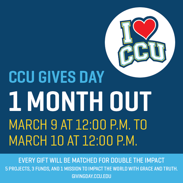Invest in a student and make a difference! Join us on CCU Gives Day, March 9-10. #GiveCougsGive #2Colleges1University  #AllThingsPossible