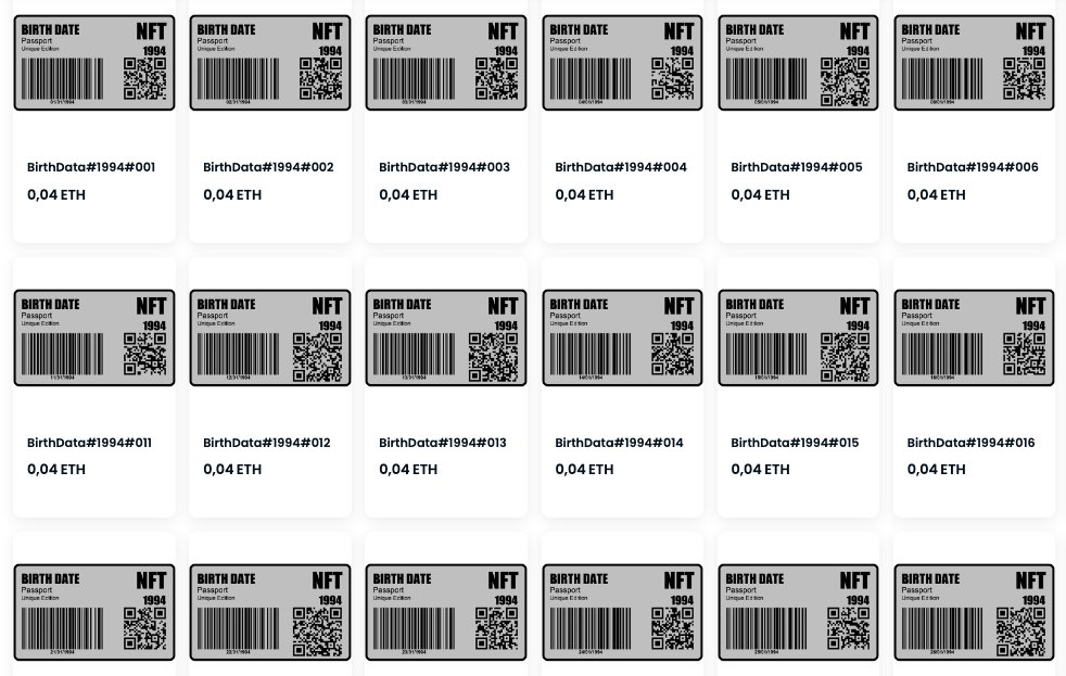 BirthDate NFT Passport
Available in opensea.io/collection/bir…

unique edition 1/1
floor price 0.04eth

#NFT #NFTProject #NFTInvestor #NFTCollector #NFTUnique #BirthDateNFT