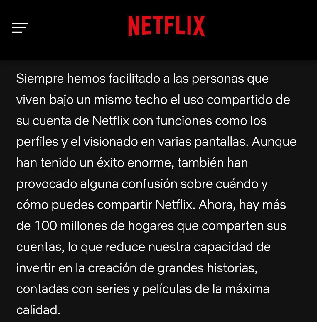 ForjC137's tweet photo. Subidas de precios constantes, cantidad de producciones en vez de calidad y ahora la nueva política de compartir. Encima nos culpan de las malas decisiones. Llevaba desde el principio pero esto es inadmisible #AdiosNetflix https://t.co/WwrIEHxyYe
