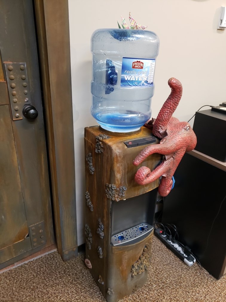 FineLineInd's tweet photo. Our "World's Coolest Water Cooler" broke, and no one could fix it..... so what do you do?  You build a new one!  We think it turned out....Pretty cool for a water cooler!!!! https://t.co/F8MtiBVSrA