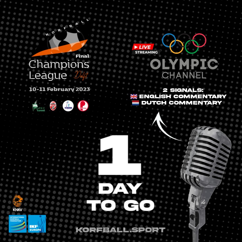 korfball's tweet photo. Only #1DayToGo for #TheBigFinal of this season's IKF Korfball Champions League! 🏆 Live streams on the Olympic Channel (@Olympics) in 2 languages (English and Dutch): 📺 https://t.co/mmm8zaQrLa
📰 More info ► https://t.co/eXgoCWBk0S
#korfball #korfbal #corfebol #korfbol https://t.co/mL2So1O2q0