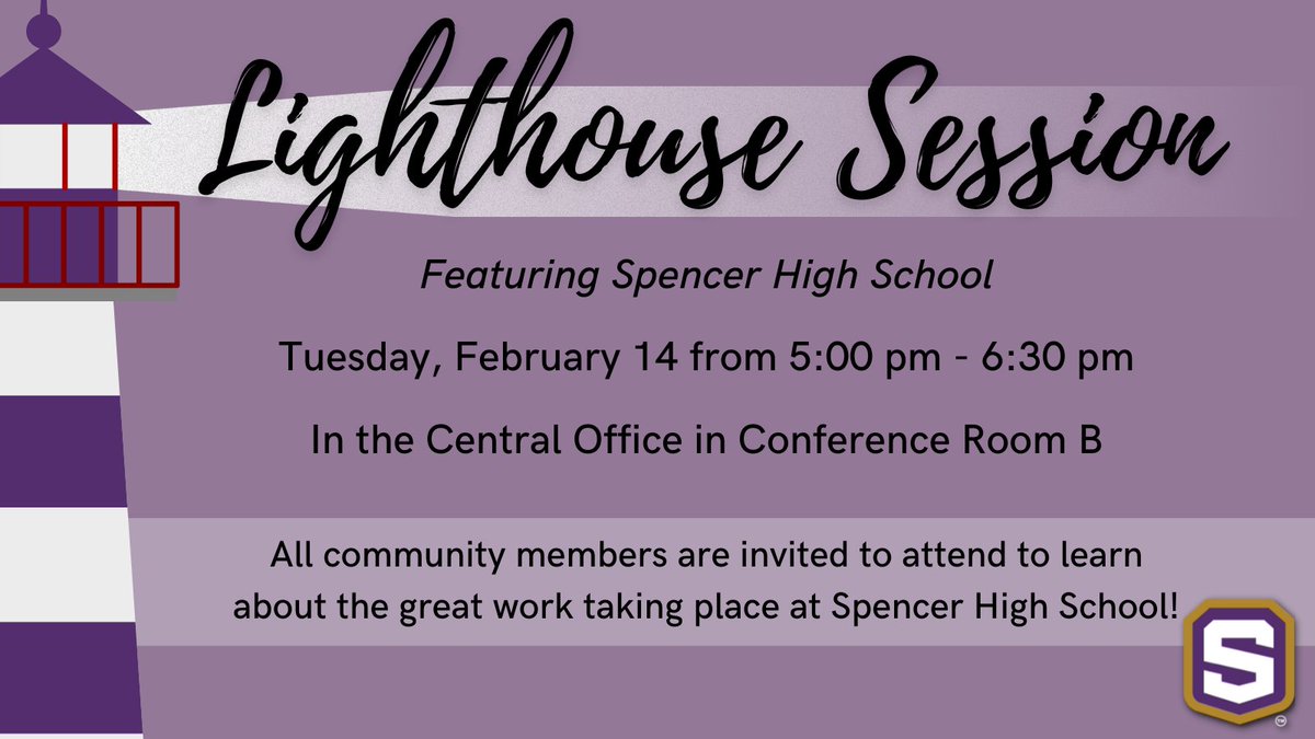 Spencer Community Schools on Twitter "There will be a Lighthouse