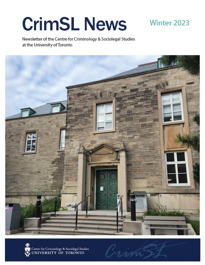 CrimSL_TO's tweet photo. The Winter 2023 edition of the CrimSL Newsletter is now available. Get to know this year's new faces, celebrate last year's accomplishments, view a recap of the 2023 Edwards Lecture and - new this year - take a deeper dive into the @CrimLib's resources: https://t.co/LvCac27s0K https://t.co/3LVxUPGJuZ