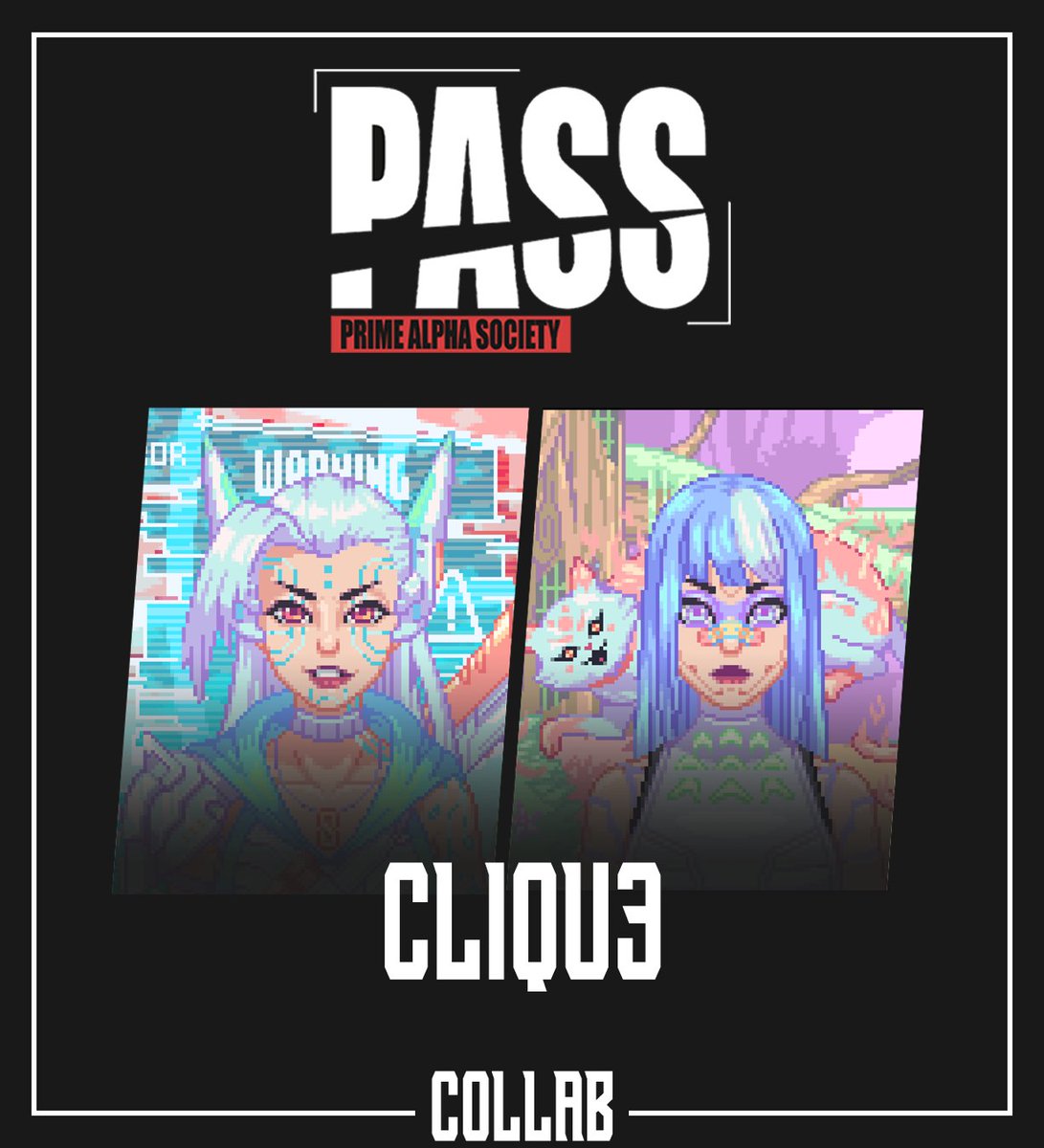 🎁 WL GIVEAWAY! 🎁
• PASS x CLIQU3•

We are giving away;
• 30x CLIQU3 🎟️WL SPOTS

To Enter; 
• Follow <a href="/PrimeXAlpha/">PASS Official</a> &amp; <a href="/_CLIQU3/">CLIQU3</a> 
 • Enter the Premint!
• Tag Friends! 

⌛48 Hours

Giveaway Link;
premint.xyz/PASS-x-CLIQU3/