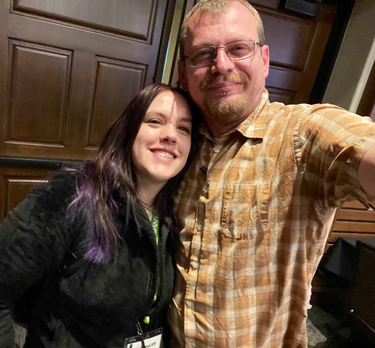 WiFi_Kub's tweet photo. Quick selfie with this guy @samuel_clements #WLPC #WLPC2023 https://t.co/MpmFkI5Eed