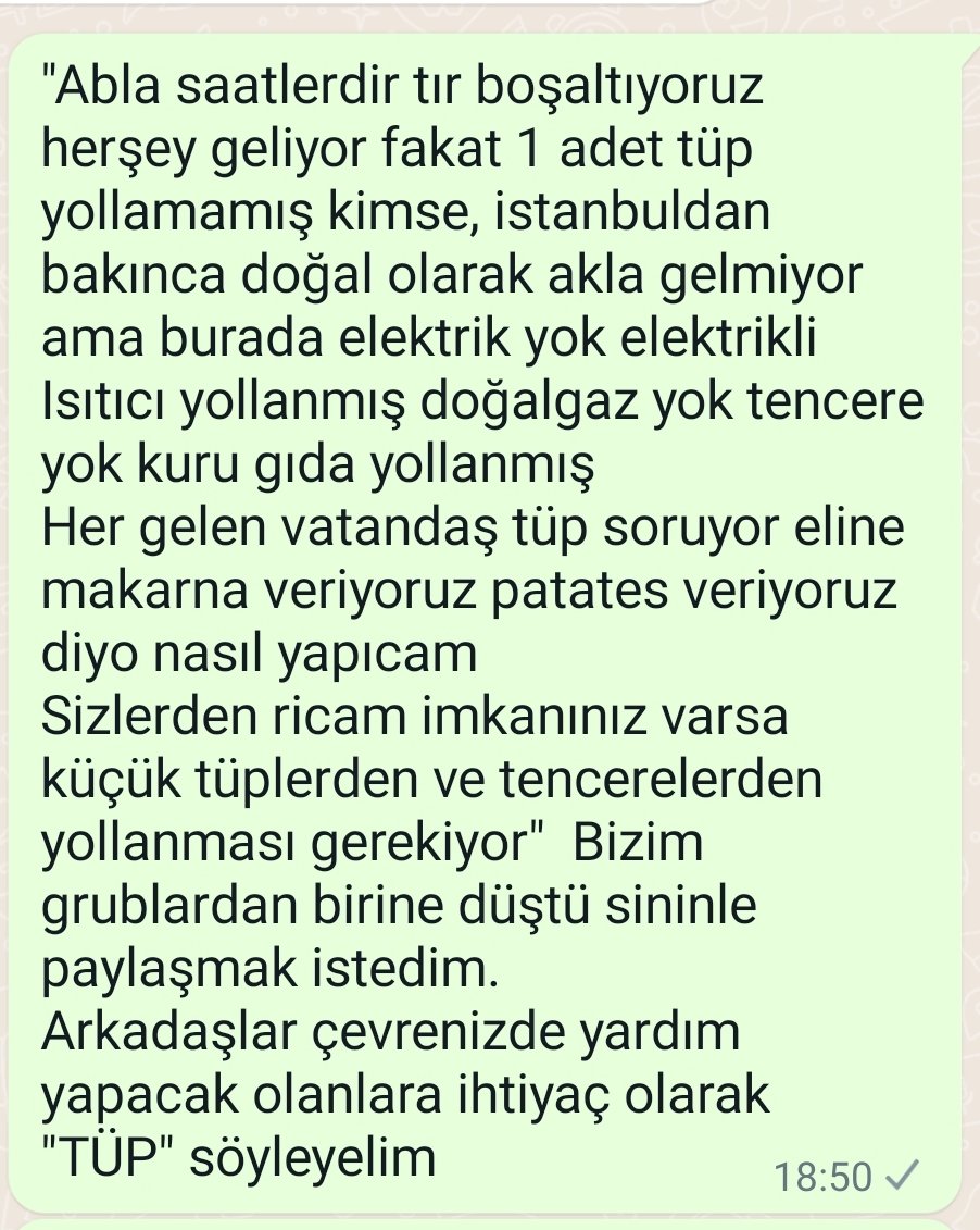 Lütfen yardımlarda buna da özen gösterelim, yardım eden güzel insanların önüne düşürelim 👇