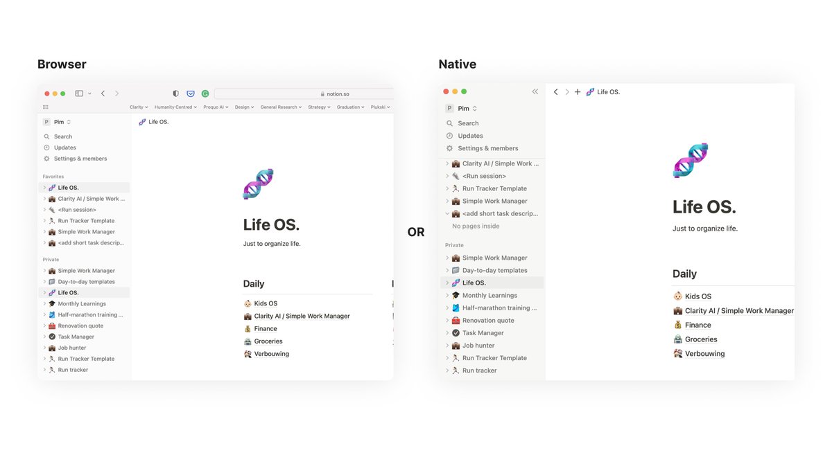 PimMinderman's tweet image. 🤼Community 001/
What do you prefer to create your templates in - browser or (native) app?
#buildinpublic #notionhq #browser #native