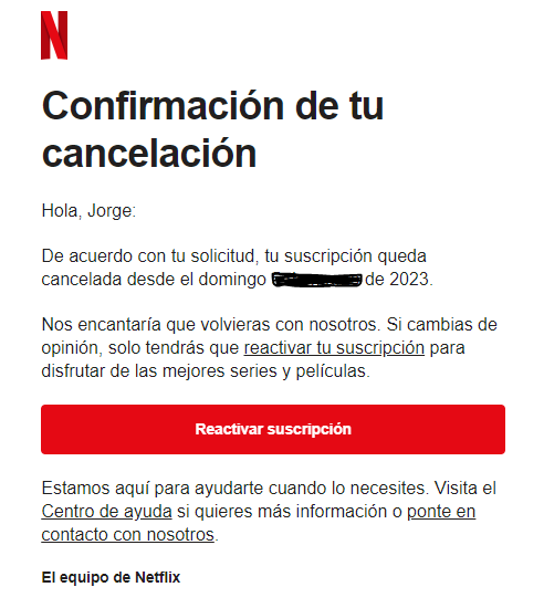 Pues nada, si no puedo compartir con mi familia los 4 dispositivos del plan que tenía contratado, no me queda otra. no voy a pagar 18€ para una única cuenta y menos viendo la calidad (y cancelaciones) de los productos.
#NetflixEspana