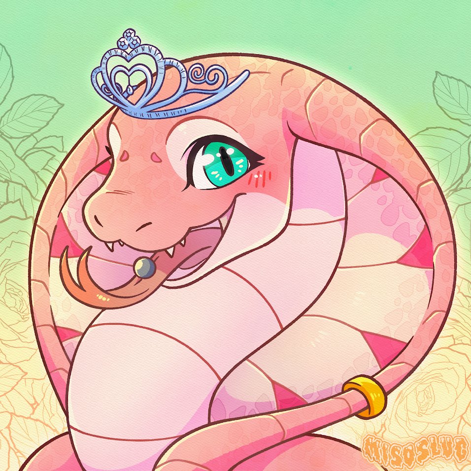 Turret142's tweet image. Alright updating my pinned!
For anyone coming here, hai! I'm Turret, just a very pink snake!
Also gon upload a thread of art I've gotten!
First one is by my irl friend, @CyndaTarp 
Second is by @MisoSlug 
Last two by my partner, @G_M_E_D