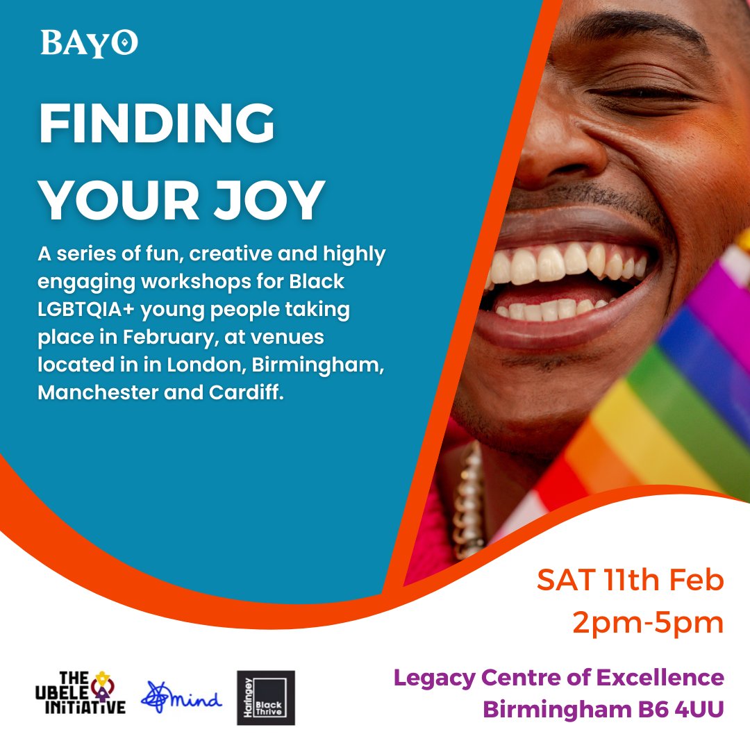 Register here:

eventbrite.co.uk/e/finding-your…

#LGBTQIAHistoryMonth #LGBT #BlackLGBT #LGBTNetwork #WhatsOnBirmingham #BirminghamEvents #Birmingham