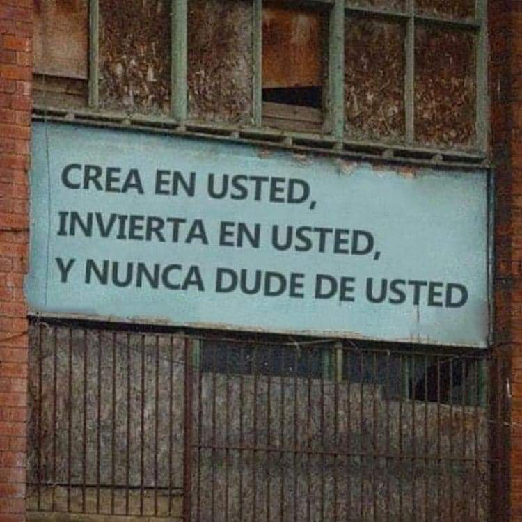 Sepamos quién somos y no nos dejemos vencer.
Ánimo carajo, excelente día👍🏼😉