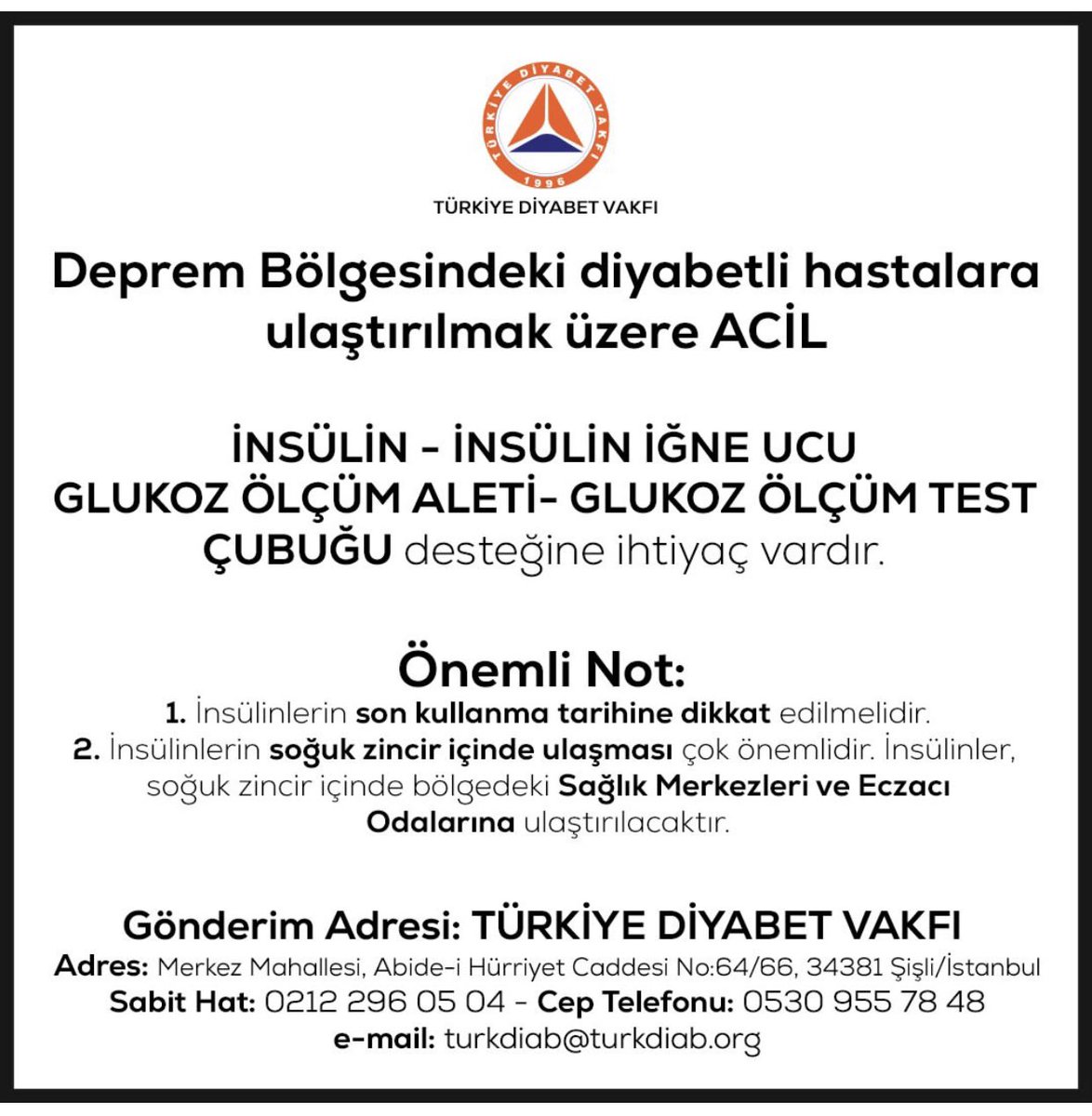 Diyabet hastaları için ÇOK ÖNEMLİ‼️HAYATTA KALABİLMELERİ İÇİN İLAÇ💊 
LÜTFEN YAYALIM‼️💉💉 
#diyabet #insulin #tip1 #tip2 #şekerhastalığı #şekerhastası #diyabetlihasta #hasta #ACİL #diabetic #diabetes #türkiyediyabetvakfı @TURKDIAB