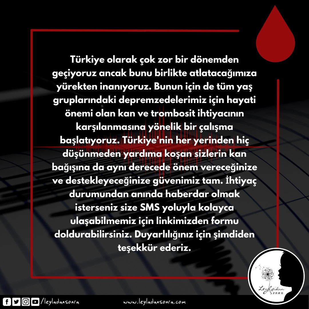 leyladansonra's tweet photo. Deprem bölgesindeki kan ihtiyaçlarından SMS ile haberdar olmak için linkimizden formu doldurabilirsiniz.
Duyarlılığınız için teşekkür ederiz.
#deprem #kanbağışı 

https://t.co/yXNOvsIF17 https://t.co/yNQQ6VD6rg