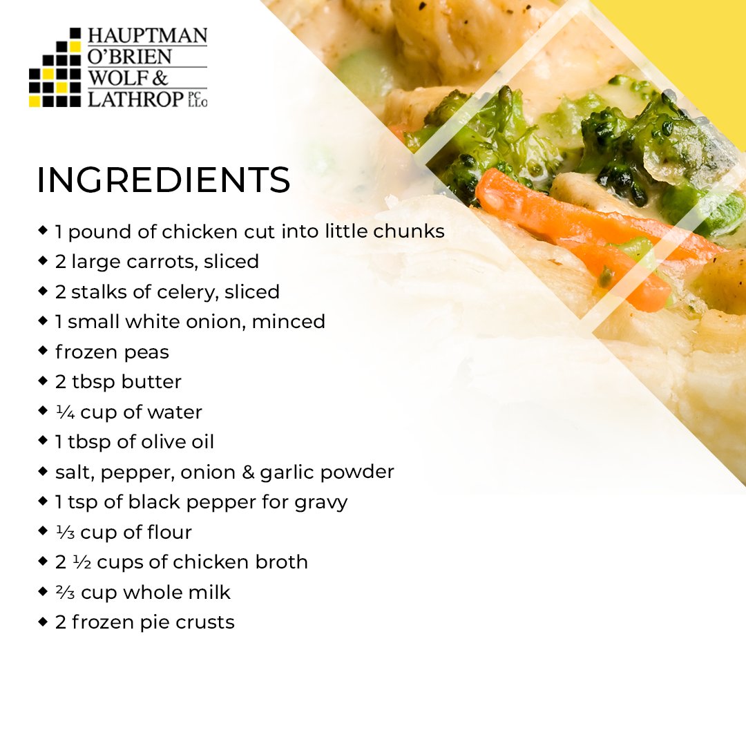 OmahaInjury's tweet image. In honor of #NationalGreatAmericanPiesMonth, we couldn&apos;t resist sharing our favorite chicken pot pie recipe. This pie is oh-so-delicious between the flaky dough and the creamy filling! This recipe is a family favorite and never disappoints. Who&apos;s excited to try this?

#PieRecipe