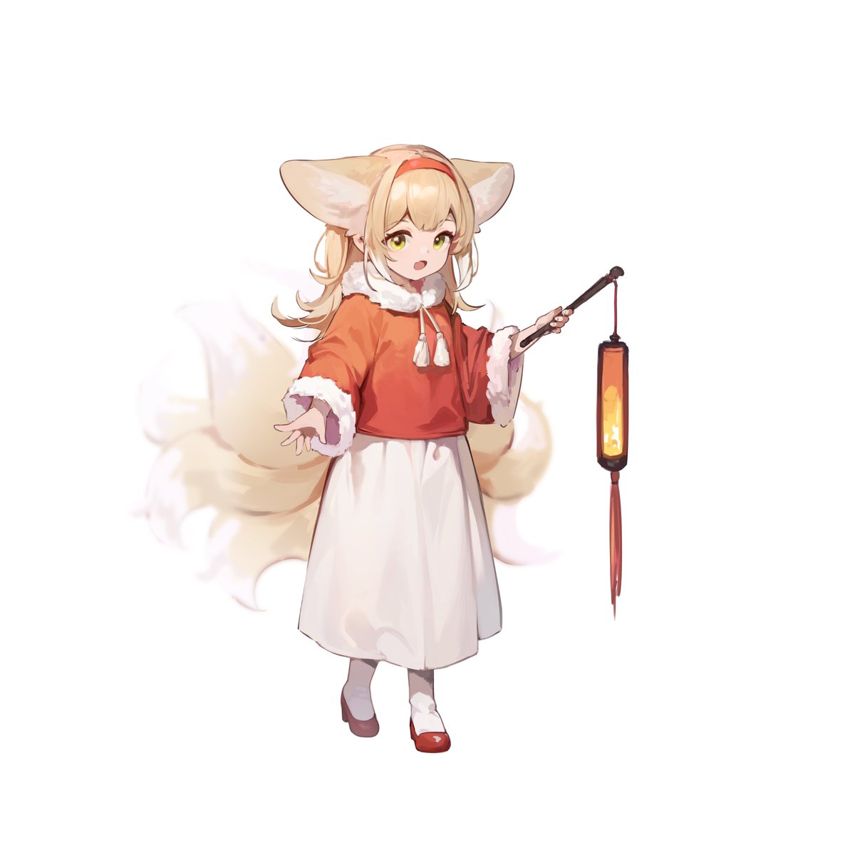 suzuran (arknights) 1girl animal ears solo tail fox tail fox ears hairband  illustration images