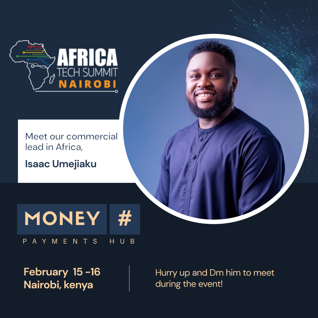 MoneyHash (@moneyhashhq) on Twitter photo Our Africa commercial lead <a href="/isaacumejiaku/">Isaac Umejiaku</a> will be in Kenya for <a href="/AfricaTechSMT/">Africa Tech Summit - Accra 24-25th Sep</a>, and he'll be there for the whole week from the 12th to the 18th of Feb. To arrange a meeting, DM his Twitter account, our reach out to us through moneyhash.io
#payments #africa Our Africa commercial lead <a href="/isaacumejiaku/">Isaac Umejiaku</a> will be in Kenya for <a href="/AfricaTechSMT/">Africa Tech Summit - Accra 24-25th Sep</a>, and he'll be there for the whole week from the 12th to the 18th of Feb. To arrange a meeting, DM his Twitter account, our reach out to us through moneyhash.io
#payments #africa