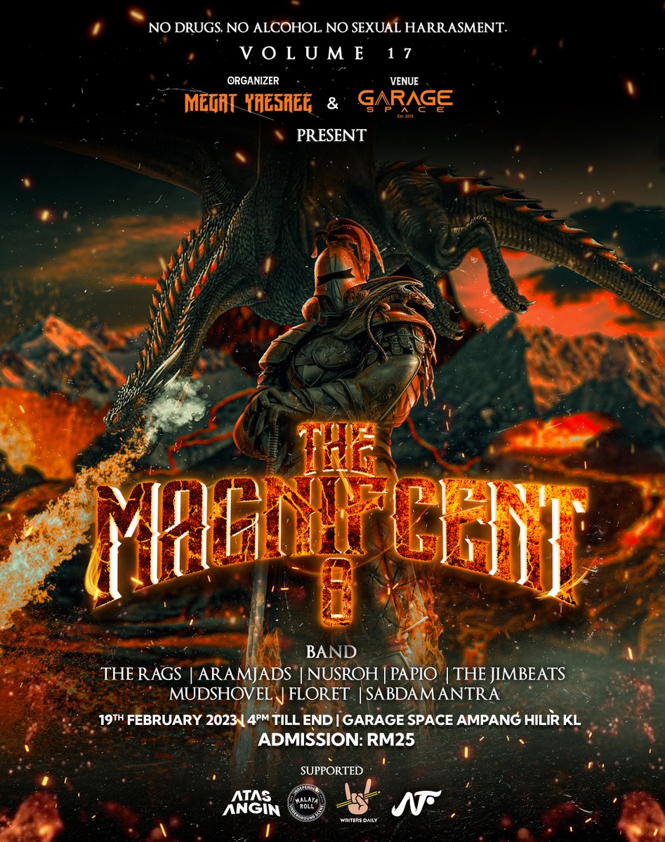 Band aku Nusroh akan perform (Ampang Hilir) 4 lagu ,set duration dalam 25 minute macamtu.  
Tiket Door RM25 boleh atau PM utk beli online dengan aku RM20.
youtube.com/watch?v=dzFESG…