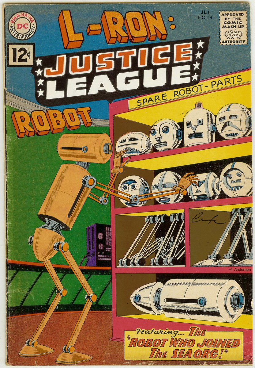 ChuckBrouilette's tweet photo. #OnThisDay in 1988 #LRon debuted in #JusticeLeagueInternational #comics #14 #robotAdministrativeAssistant to #IntergalacticTrader #MangaKhan getsTraded2 #JusticeLeague team in exchange for #Despero • fond of fabricating #floridSalutations for teamMembers • dates #ladyRobot #JLo https://t.co/w3jbRzddAU