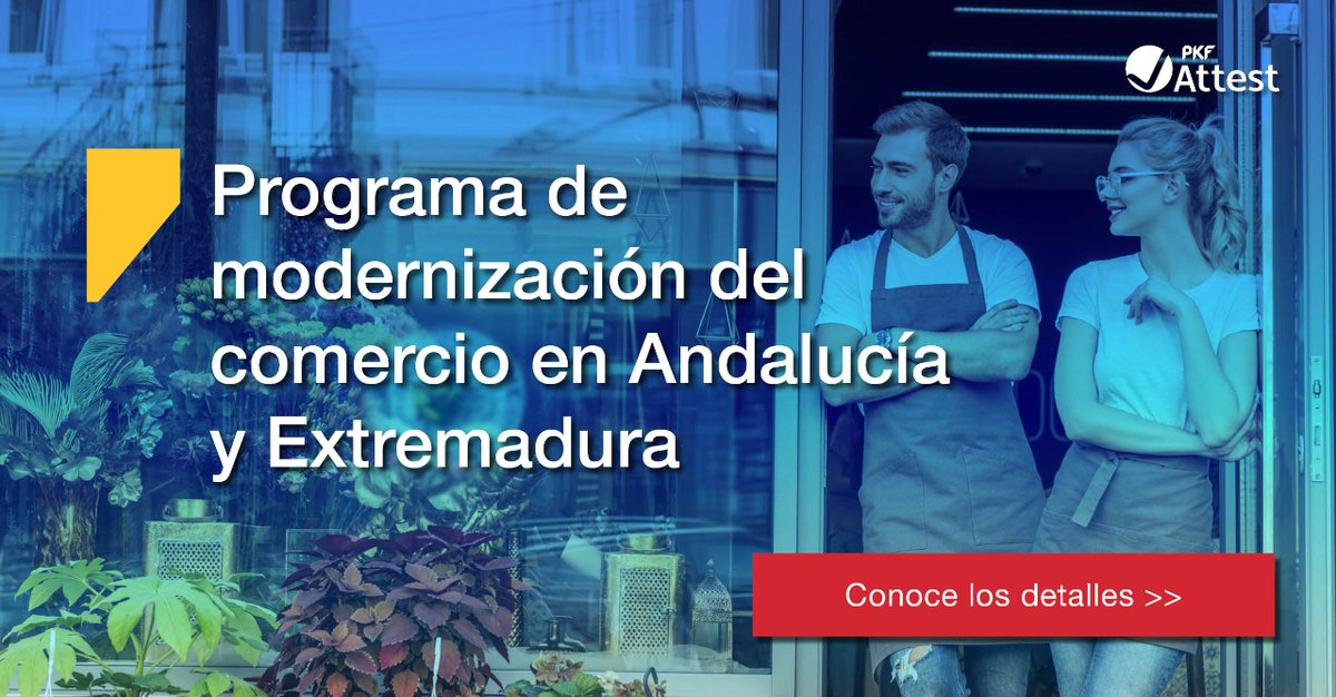 📢 Se han puesto en marcha #ayudas para la #promoción, #actualización y el impulso del sector comercial mediante la implementación de nuevas #tecnologías en Andalucía🟢⚪🟢 y Extremadura🟢⚪⚫

🔗Accede aquí a toda la información relativa a estas ayudas: mkt.pkf-attest.es/inncome