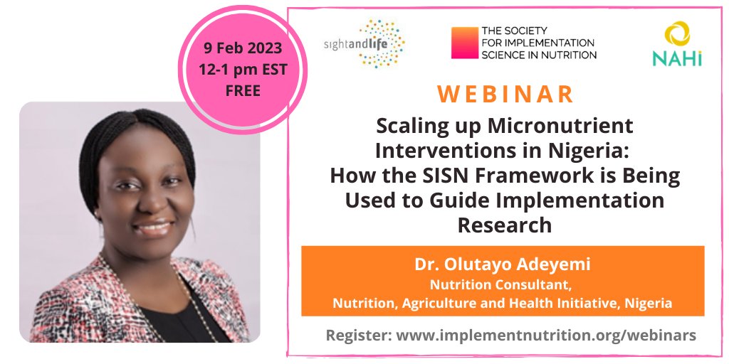 Implementnutri's tweet image. Our webinar &quot;Scaling up micronutrient interventions in Nigeria&quot; is starting in 1 hour! It&apos;s not too late to join us live. It&apos;s going to be a great event! Register here: ow.ly/WXnp50MNKjm